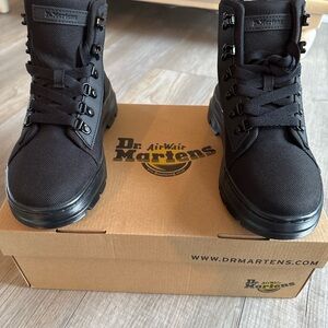 SIZE 6 Dr. Martens Black Combs Combat Boots | Lightweight Nylon | Lace Up | New